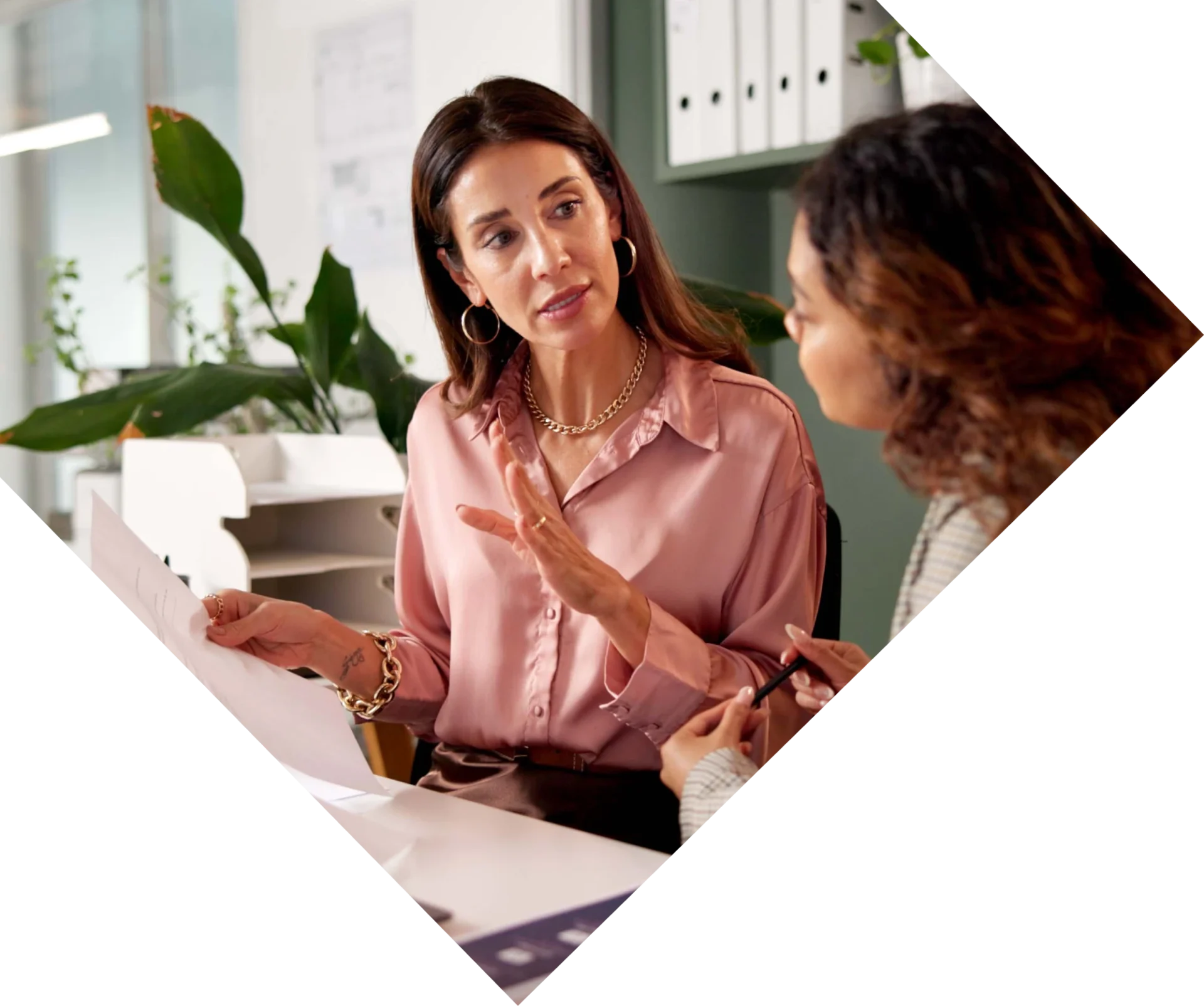 Women collaborating in a modern office
